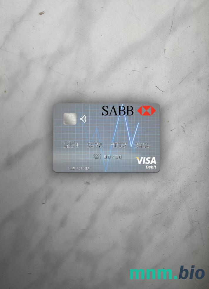 Saudi Arabia The Saudi British bank visa obciążyć card wygląd fotograficzny skan PSD + zdjęcie